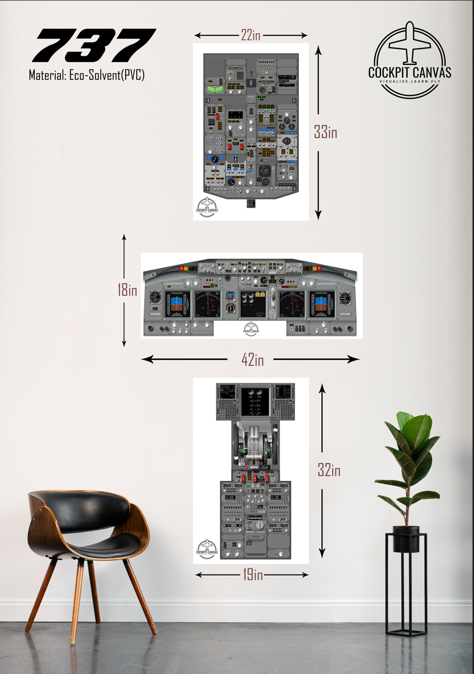 B737 Cockpit Training Poster