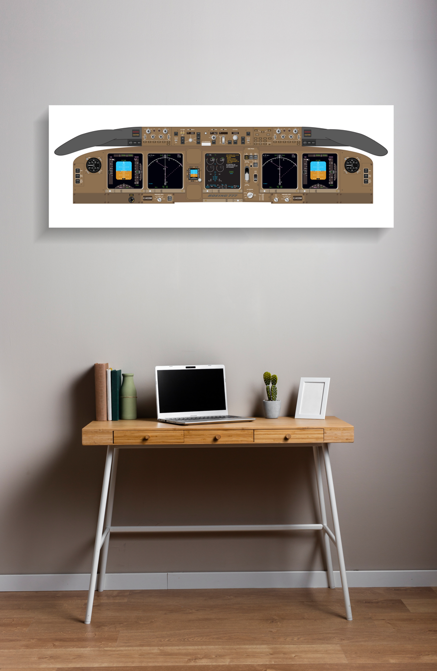 B777 Cockpit Training Poster