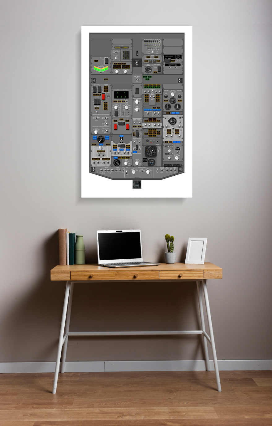 B737 Cockpit Training Poster