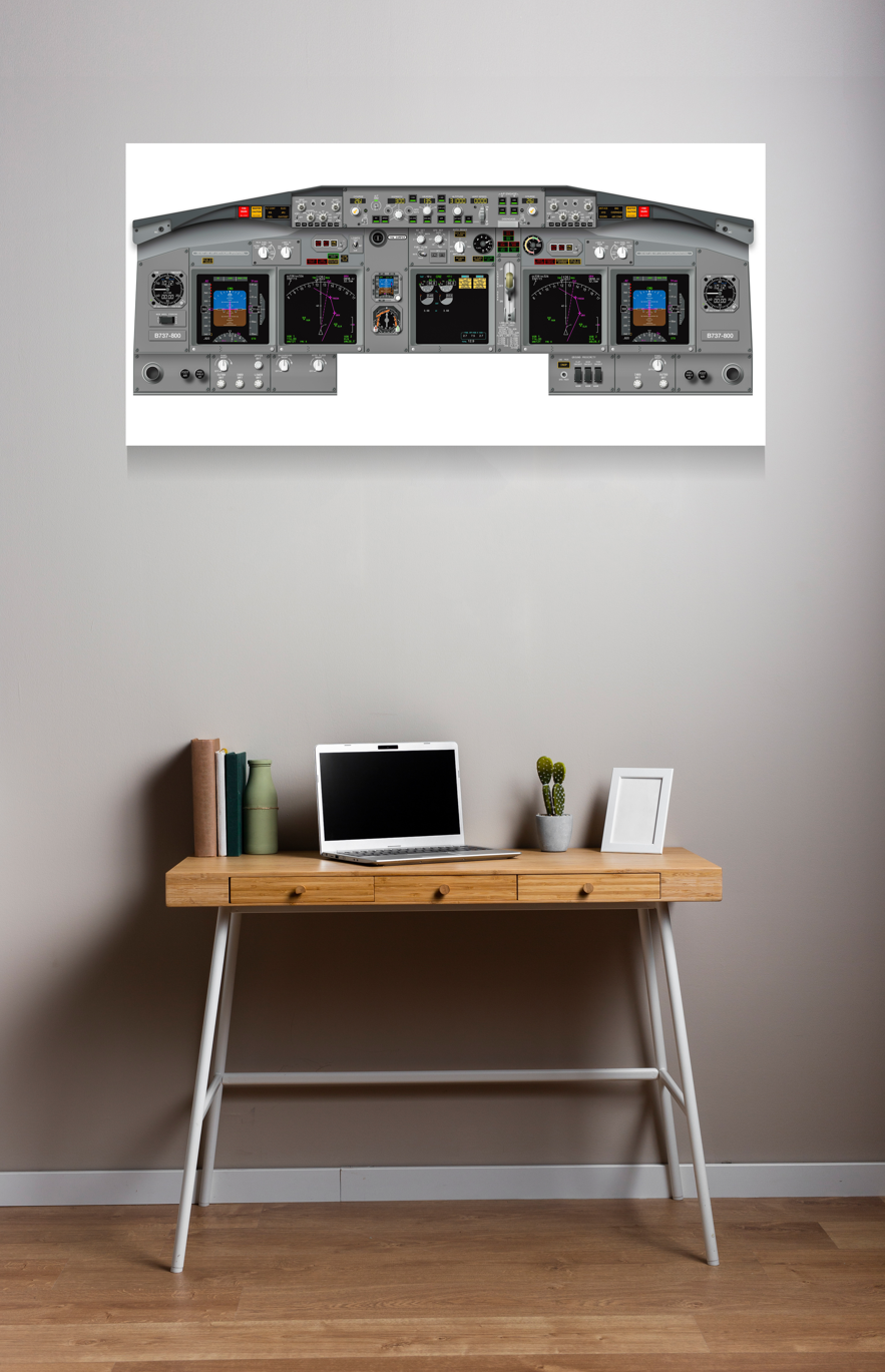 B737 Cockpit Training Poster